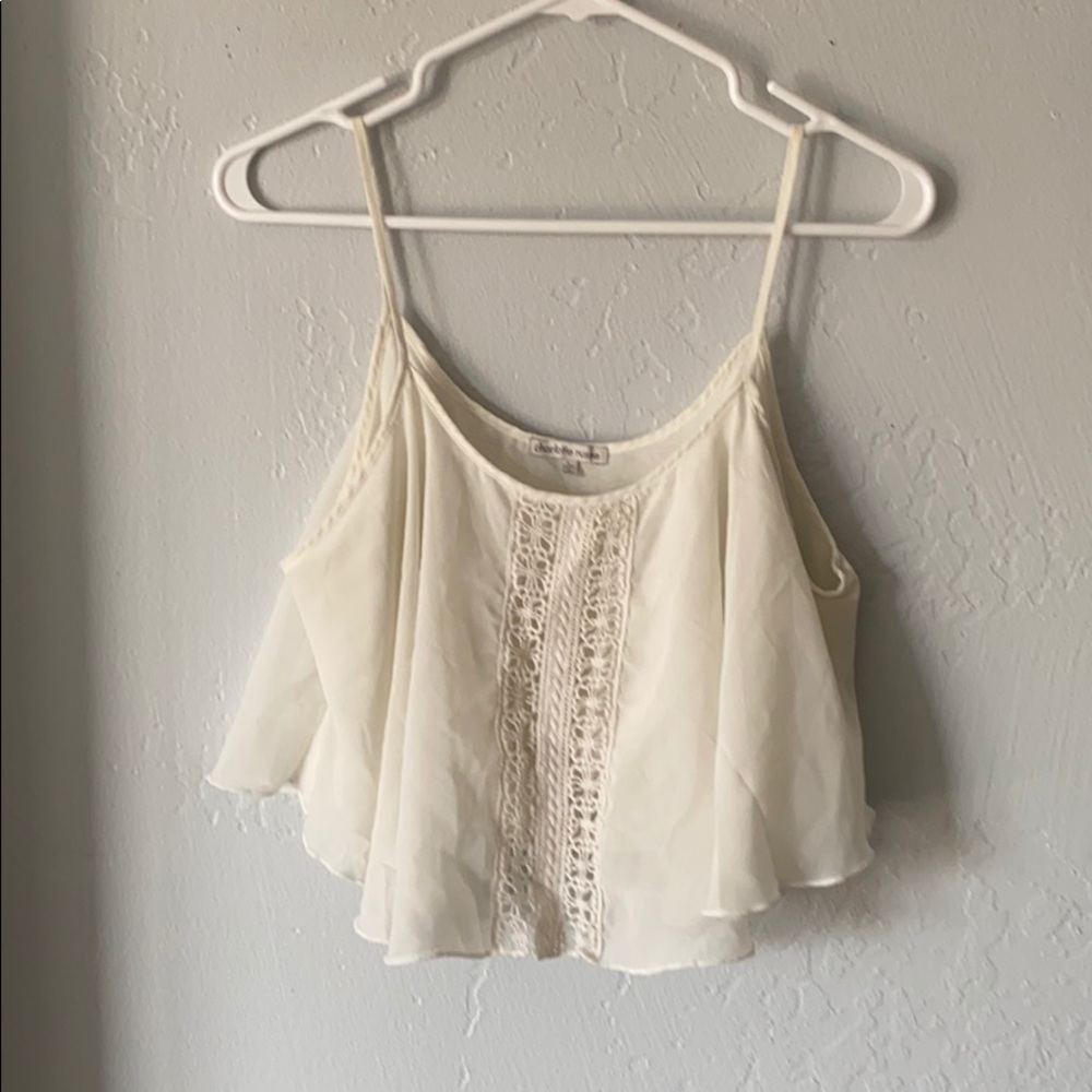 White crop top blouse